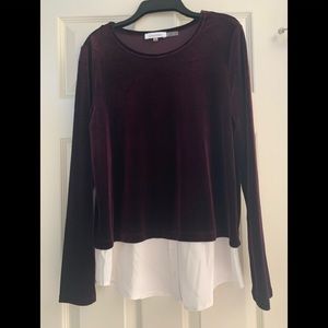 Calvin Klein purple velvet top